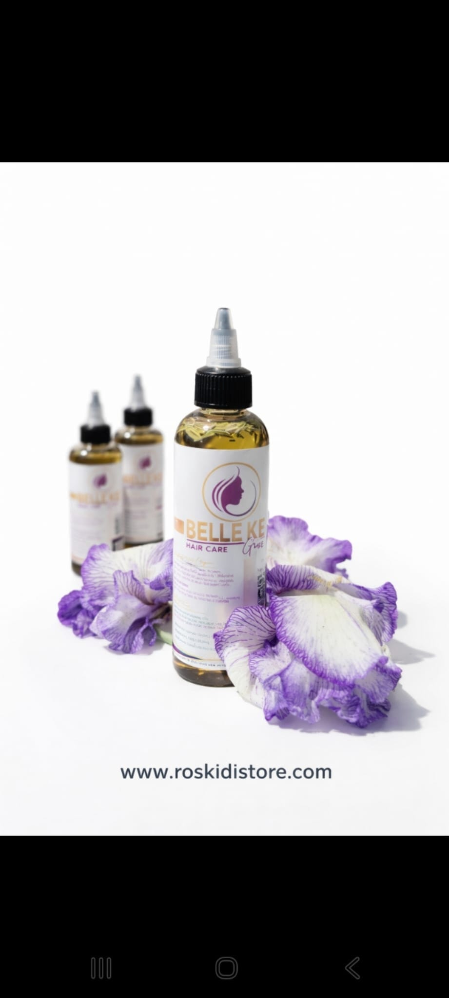 Belle Key Hair Growth Oil ( 3 Bottles Bundle 4 oz )