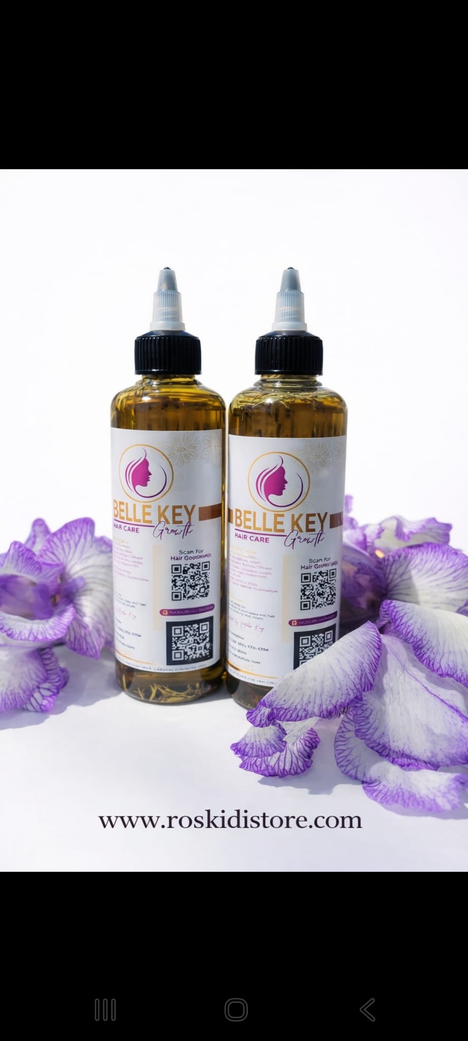 Belle Key Hair Growth Oil ( 2 Bottles Bundle 4 oz )
